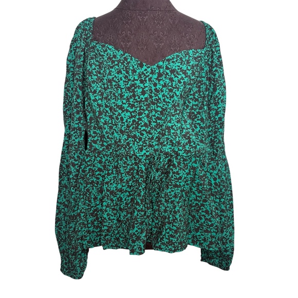 Ava Viv Plus Size Peplum Smocked Blouse - Picture 1 of 13